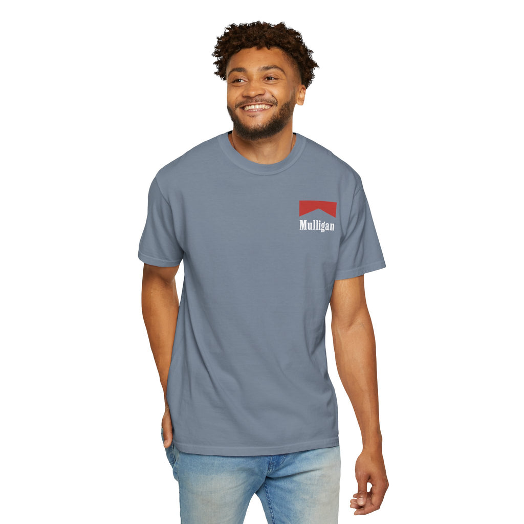 Mulligan Golf T-Shirt — Retro Red Tee with Marlboro Inspired Logo