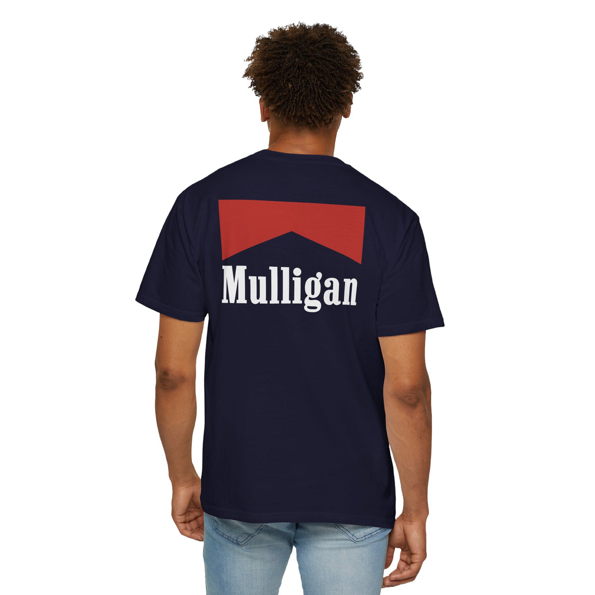Mulligan Golf T-Shirt — Retro Red Tee with Marlboro Inspired Logo