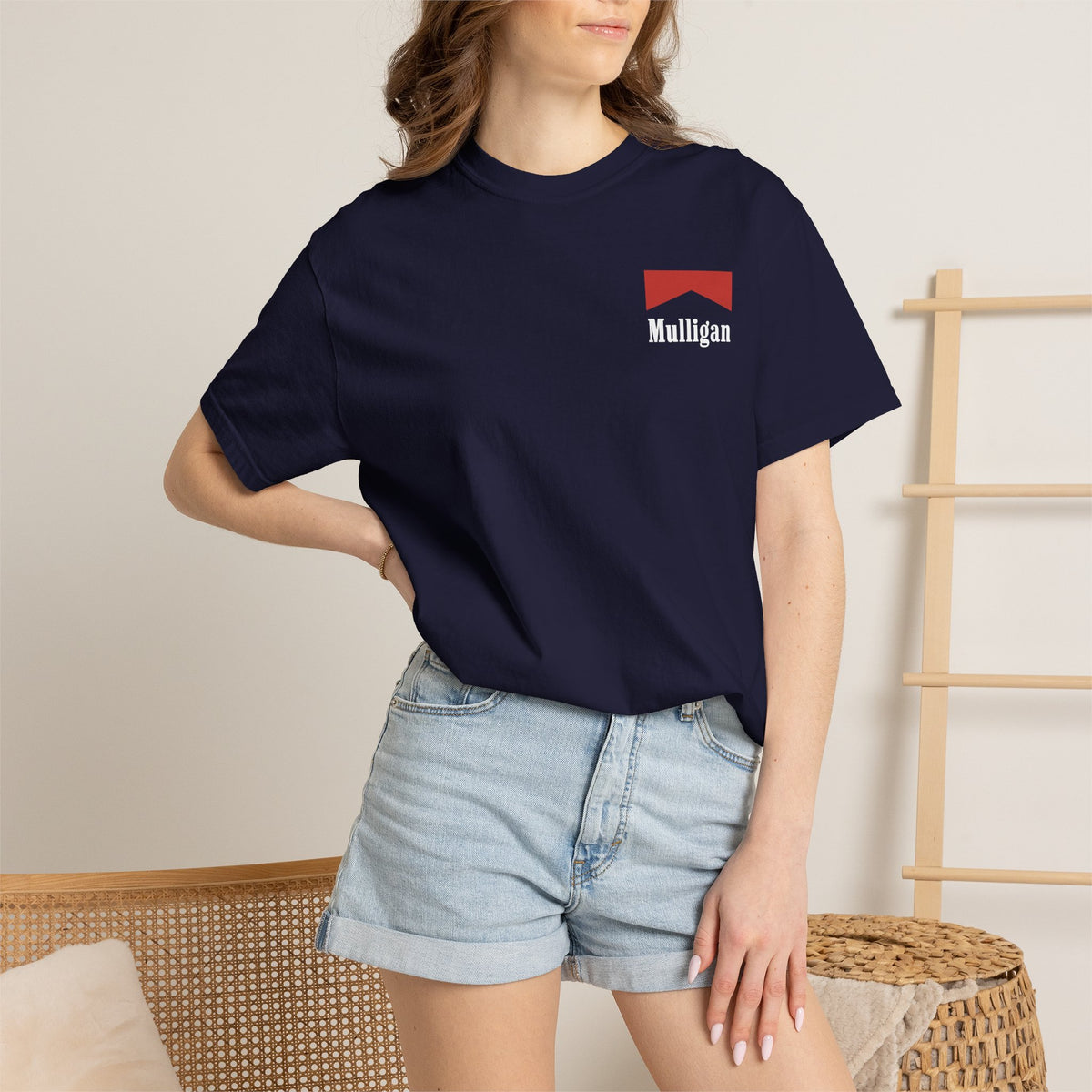 Mulligan Golf T-Shirt — Retro Red Tee with Marlboro Inspired Logo